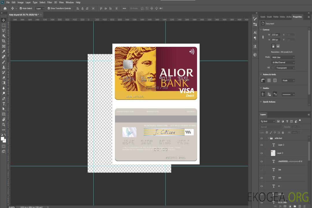 Carte de débit visa Pologne Alior Bank template Carte de débit visa Pologne Alior Bank template